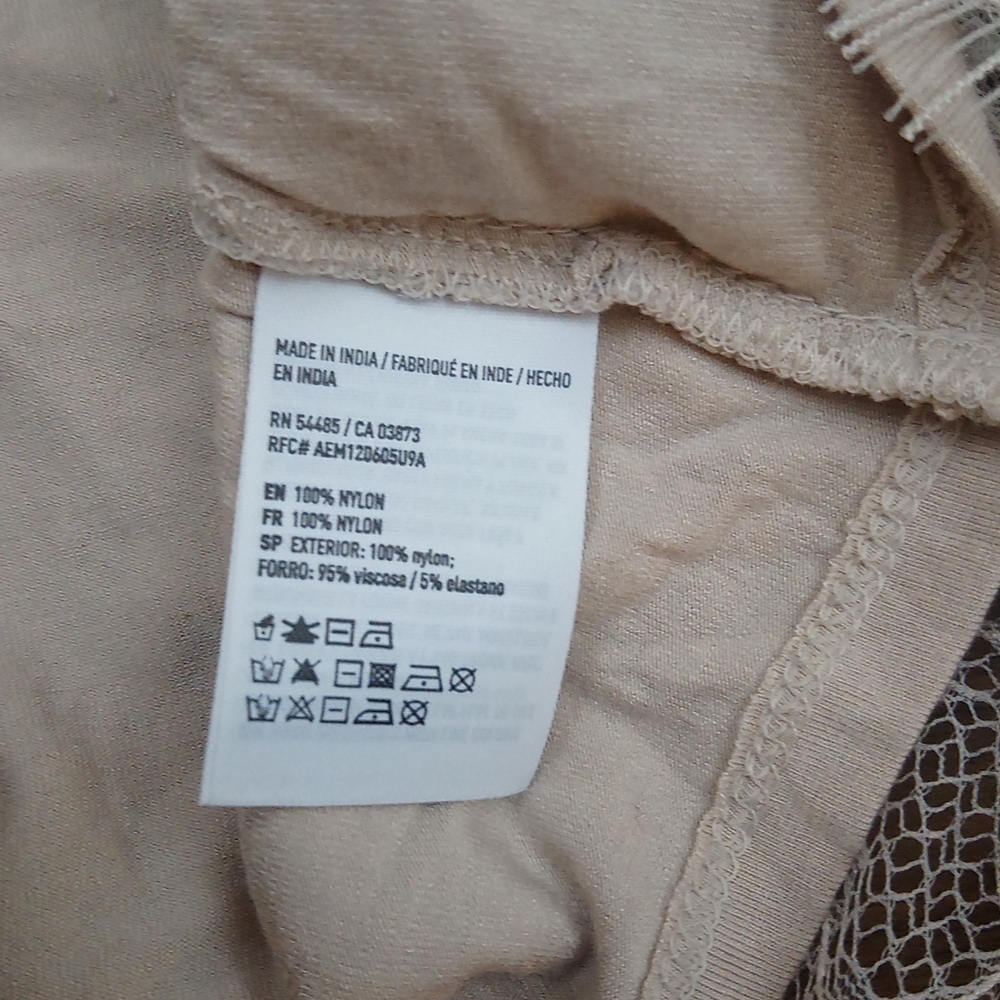 American Eagle Lacey Layered Polka-dot Long Bell Sleeve Zipper Back Blouse Top - Picture 12 of 16